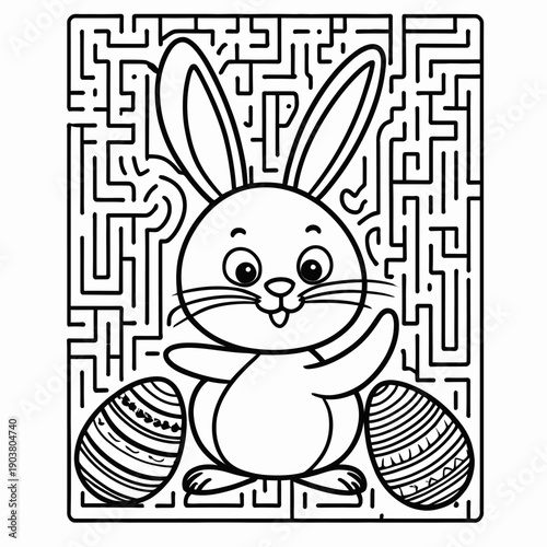 picture of a rabbit in a coloring book