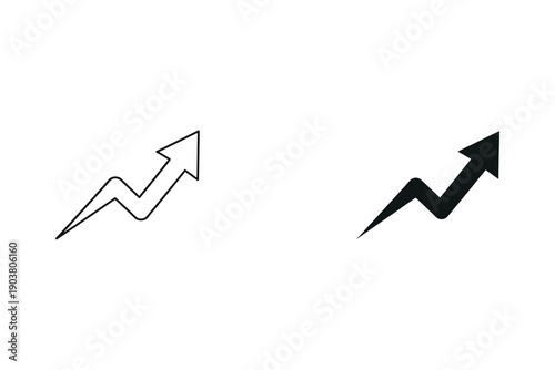 Upward Trending Arrows in Minimalist Flat Design Vector Illustration