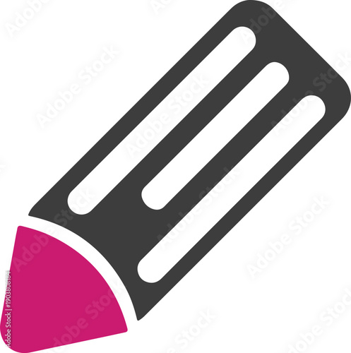 Gray pencil with pink eraser on white background