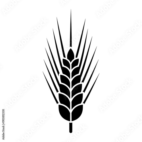 Wheat Ear Silhouette: A stark black and white silhouette of a single wheat ear, its elegant form a testament to simplicity and nature's artistry. 