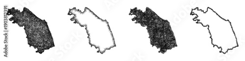 Sketch Marche map design set
