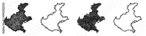 Sketch Veneto map design set