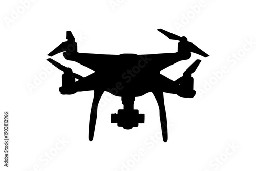Silhouette of a quadcopter drone