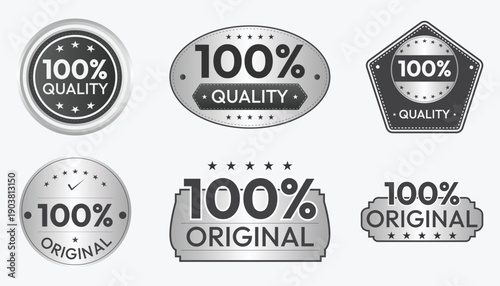 Wallpaper Mural Premium silver 100 percent quality and original product badges set Torontodigital.ca