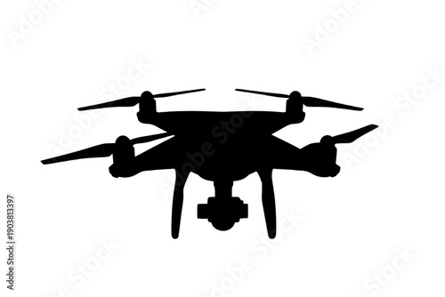 Silhouette of a quadcopter drone