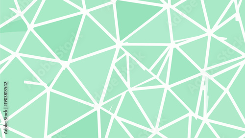 Geometric pattern with intersecting white lines on a mint green background viewed from directly above