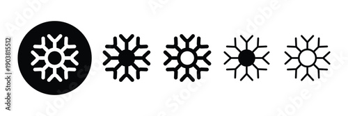 Set of Snowflake Cold Weather Icon collection.