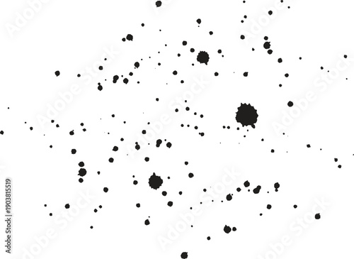 Set of paint brush stroke, ink splatter and artistic design elements. Ink splashes. Rough smears and stains. High quality manually traced.