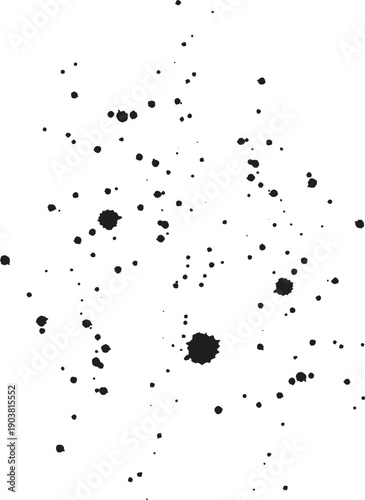 Set of paint brush stroke, ink splatter and artistic design elements. Ink splashes. Rough smears and stains. High quality manually traced.