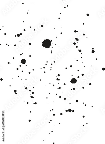 Set of paint brush stroke, ink splatter and artistic design elements. Ink splashes. Rough smears and stains. High quality manually traced.