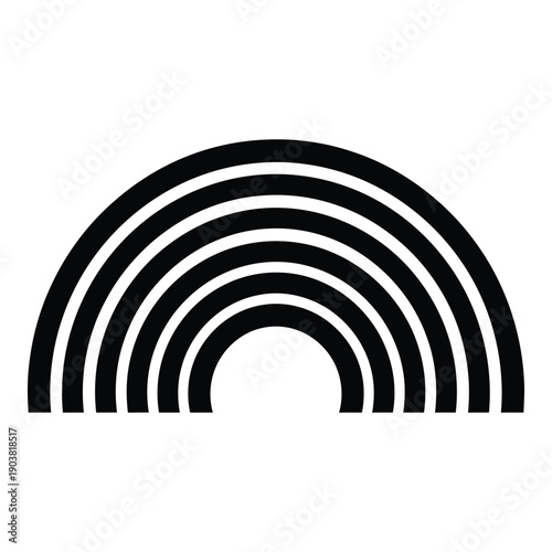 Black and white concentric semicircles pattern arcs geometric desi