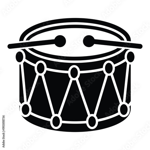 Black and white line of a snare drum front view percussion instrument musical instrument desi