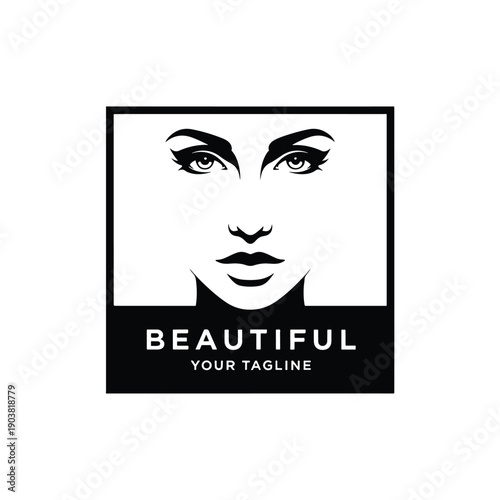 Elegant Graphic Vector Art of a Woman's Face, Ideal for Beauty and Lifestyle Branding
