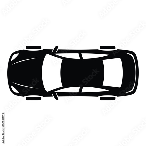 Black and white view silhouette of a sedan car vehicle des
