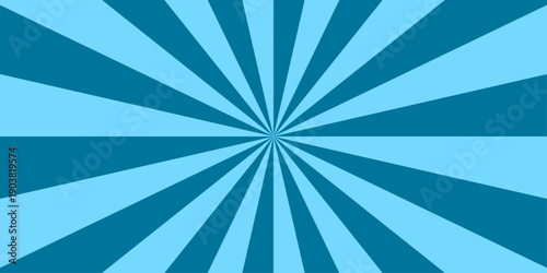 Sunburst Modern retro vintage sunrise blue sunbeam element spiral striped. Spiral starburst and striped pattern abstract geometric retro sunrays line wavy texture.