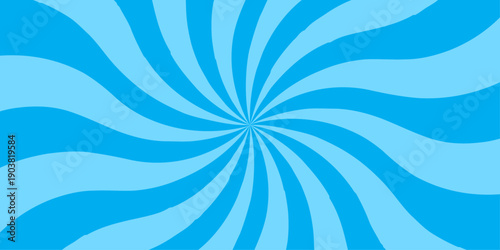 Sunburst Modern retro vintage sunrise blue sunbeam element spiral striped. Spiral starburst and striped pattern abstract geometric retro sunrays line wavy texture.