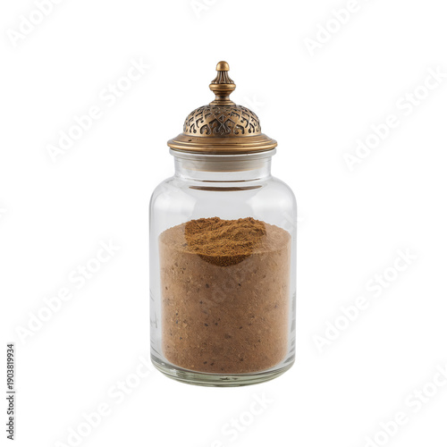 Decorative Metal Container With Intricate Design Displayed in a Craft Shop in...