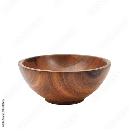 Wooden Bowl Sits on a Table Ready for Serving Food During a Meal Event