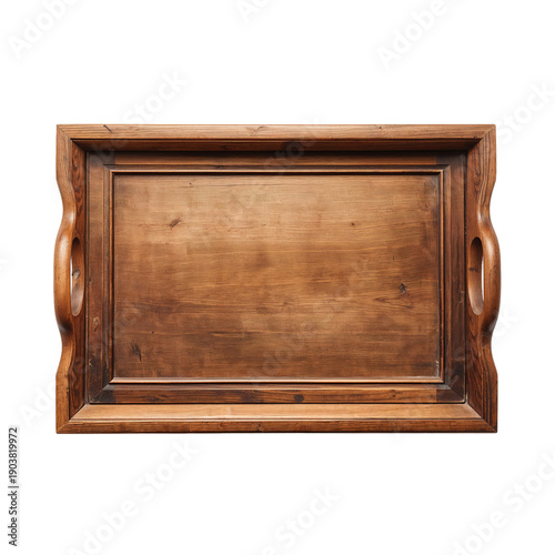 Wooden Tray on a Plain Background Showing Its Texture and Design Details for ...