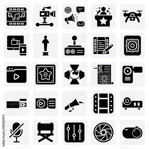 Hollywood Glamour And Cinema Awards – Oscar, Walk Of Fame, And Celebrity Elements For Entertainment And Media Designs