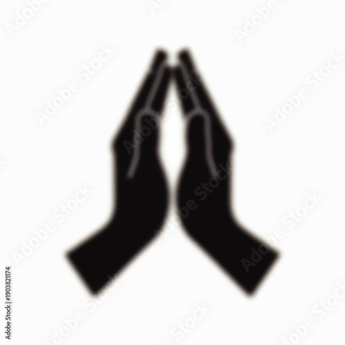 Hands Together in Prayer Gesture Silhouette.
