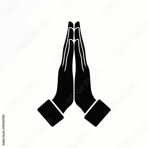Hands Together in Prayer Gesture.