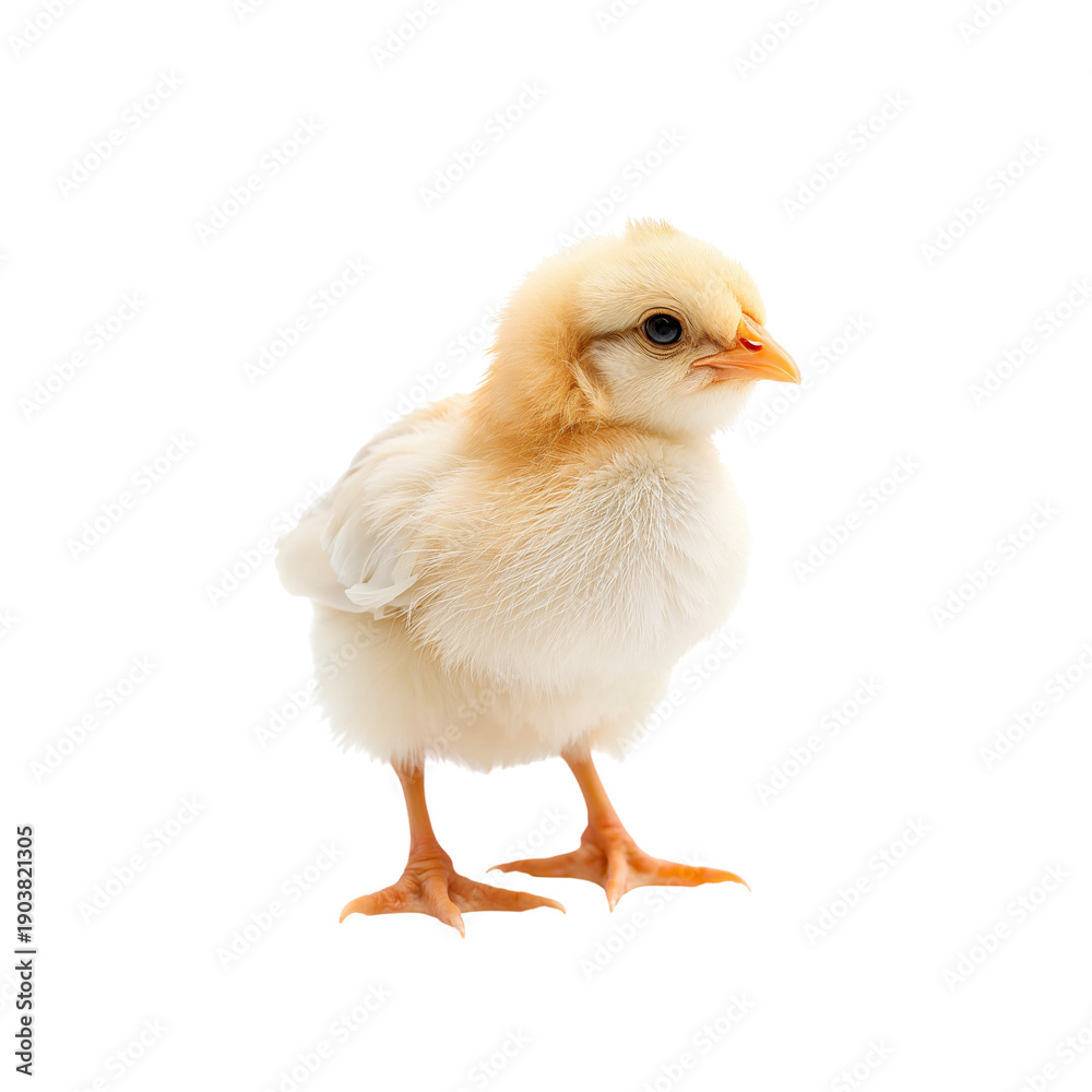 Obraz premium Small Chick Standing Alone in a Bright Space With Soft Feathers and Yellow Color