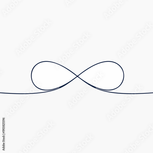 Minimalist single line drawing of infinity symbol, endless loop concept, simple vector illustration