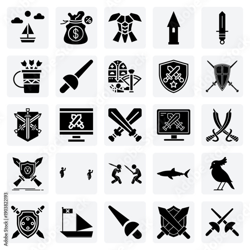 The Adventurer'S Toolkit – Swords, Armor, Crossbow, And Money For Quests And Exploration In Fantasy Worlds.