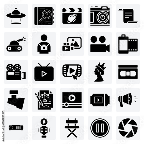 Cinema And Entertainment Themes – Different Film Genres And Production Elements For Media Library Interfaces