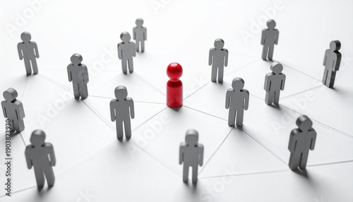 Wallpaper Mural Red Central Figure in Network – Symbol of Leadership and Influence Torontodigital.ca