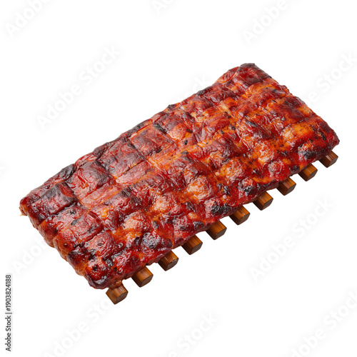 Delicious Barbecue Ribs Cooked to Perfection on a Grill During Summer