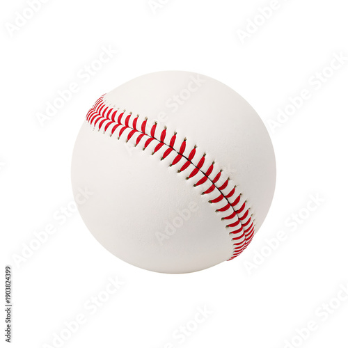 Baseball on a Plain Background With Red Stitches