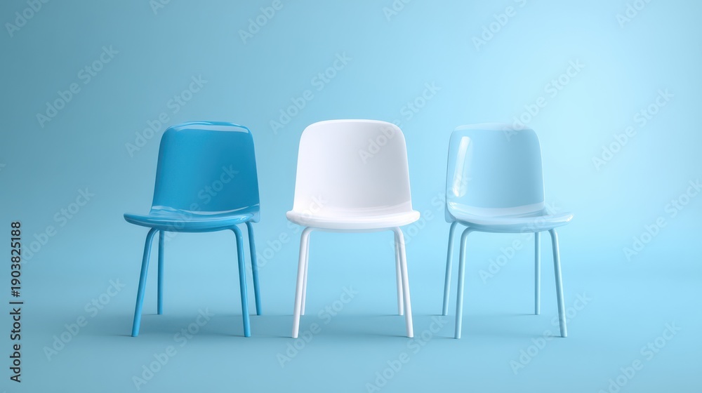 Obraz premium Colorful chairs bring calm indoors
