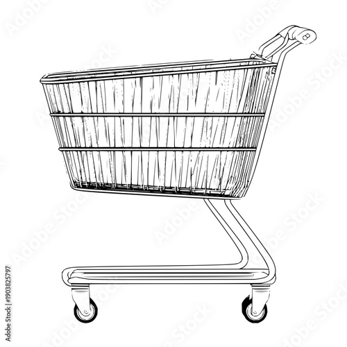 Shopping Cart Isolated on White Background