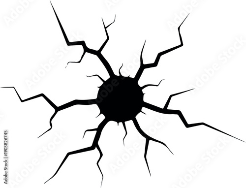 Cracked Vector Illustration A Hole with Fractures