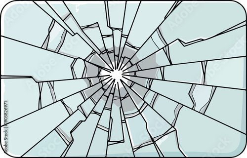 Cracked Glass Broken Shattered Pane Illustration