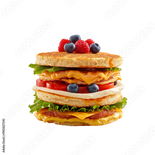 Pancakes Stacked With Syrup and Butter Served on a Plain White Plate