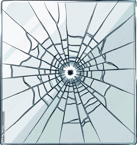 Cracked Window Shattered Glass Texture Illustration