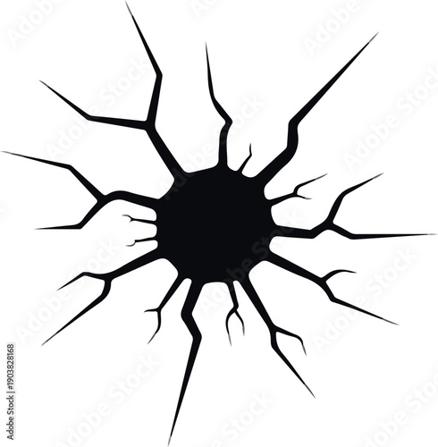 Cracked Surface A Detailed Illustration of a Damage Design and Broken Texture on White Background