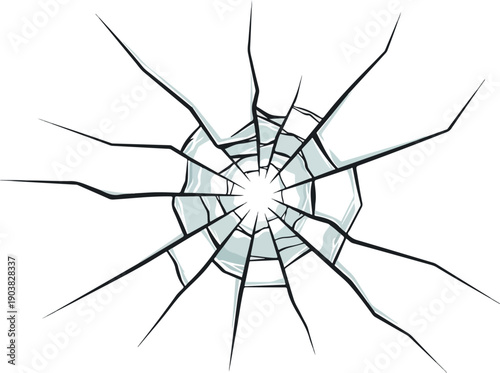 Broken Glass Texture Shattered Design Element for Backgrounds and Visual Effects