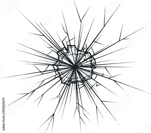 Cracked Glass Shattered Screen Effect - Realistic Broken Surface Texture