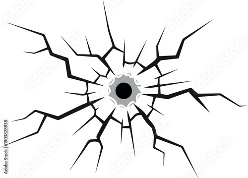 Cracked Glass Vector Illustration for Design Elements