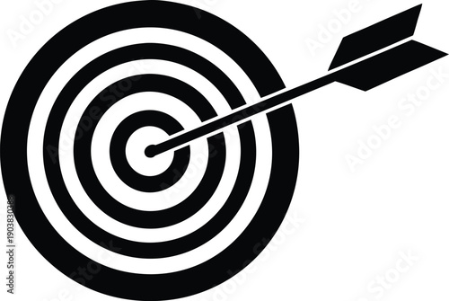 Arrow hitting bullseye on a target icon