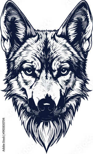 German Shepherd Dog Head Portrait Graphic