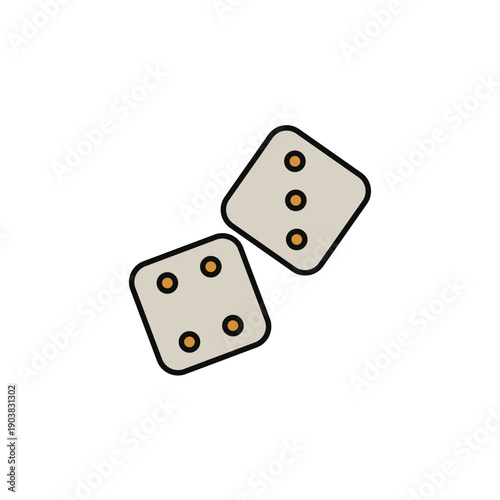 dice vector icon. flat sign for mobile concept and web design. Symbol, logo illustration. Vector graphics