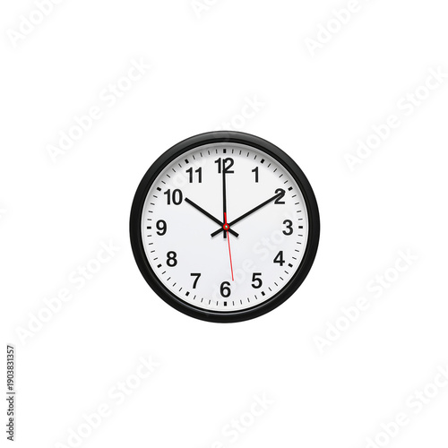 Free Download Clock Showing Twelve Oclock With Black Frame and White Background - GFXLoad