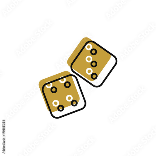dice vector icon. flat sign for mobile concept and web design. Symbol, logo illustration. Vector graphics
