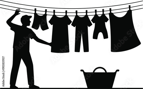 clothes hanging on a clothesline
