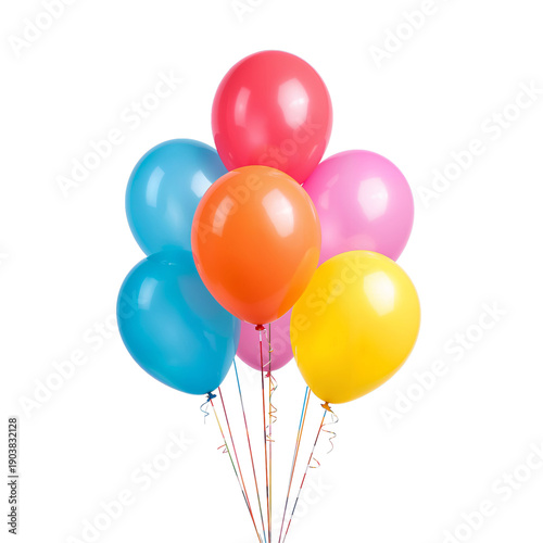Colorful Balloons Floating Together for a Celebration or Event in a Festive S...